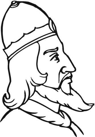 Old Strong Viking  Coloring Page